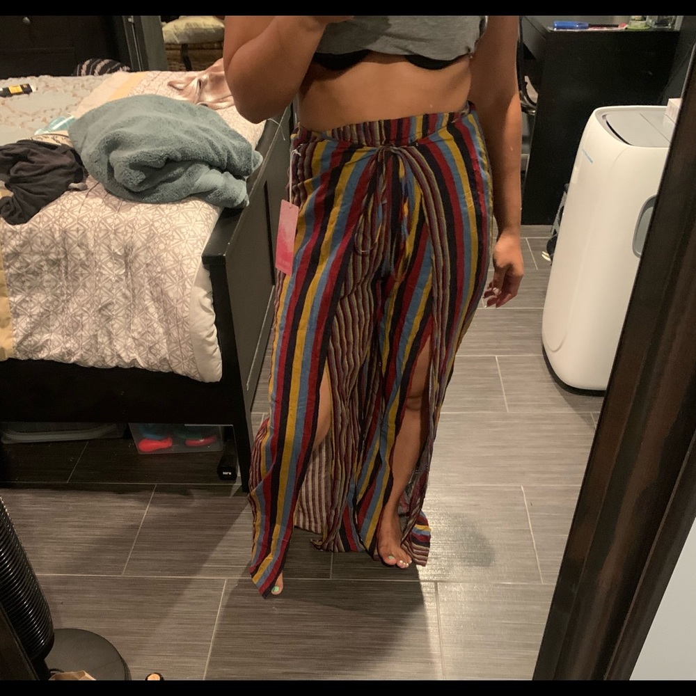 Striped split pants - Picture 2 of 9